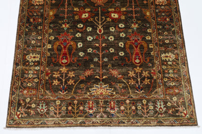 128 x 178 cm | Sultani Brown Afghan Hand Knotted Carpet