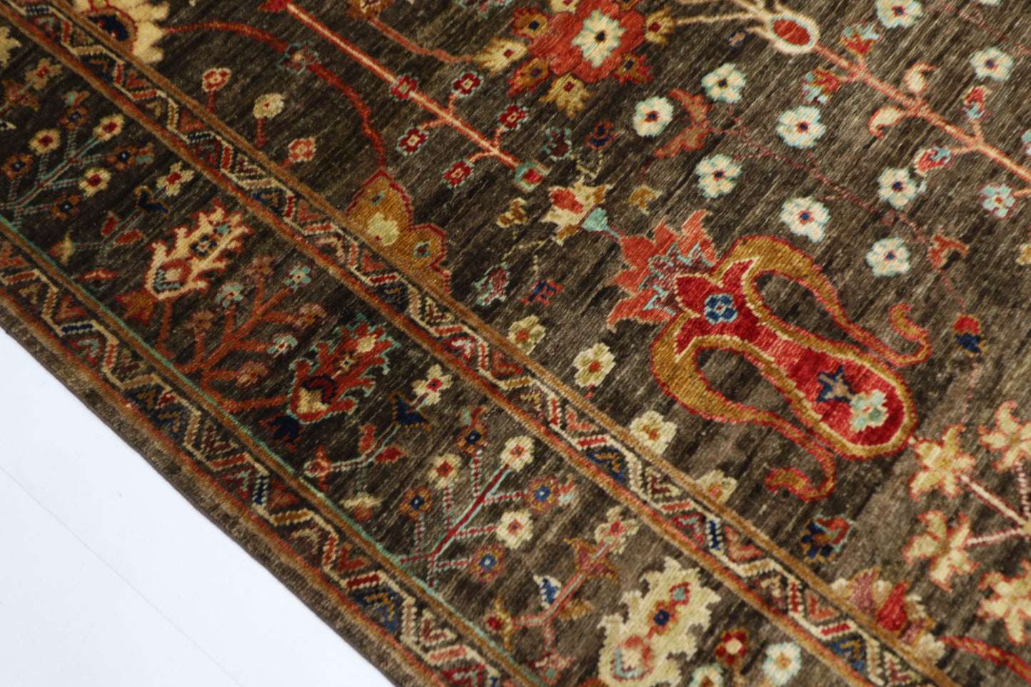 128 x 178 cm | Sultani Brown Afghan Hand Knotted Carpet