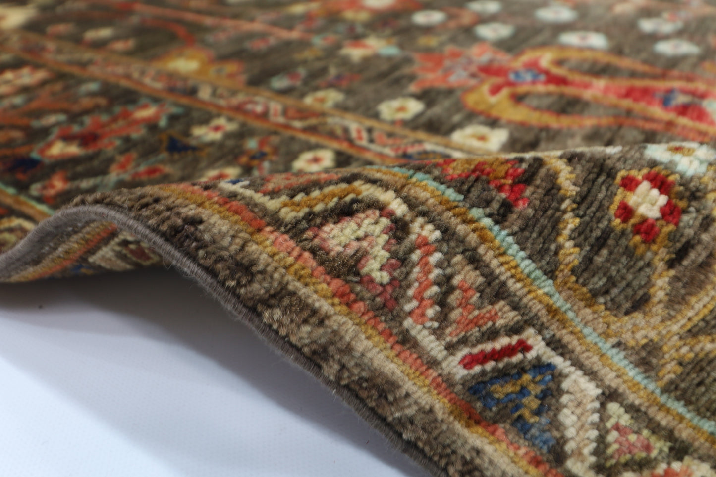 128 x 178 cm | Sultani Brown Afghan Hand Knotted Carpet