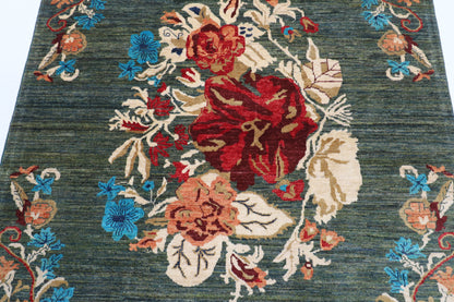 153 x 202 cm | Floral Gabbeh Afghan Veg Dye Wool carpet
