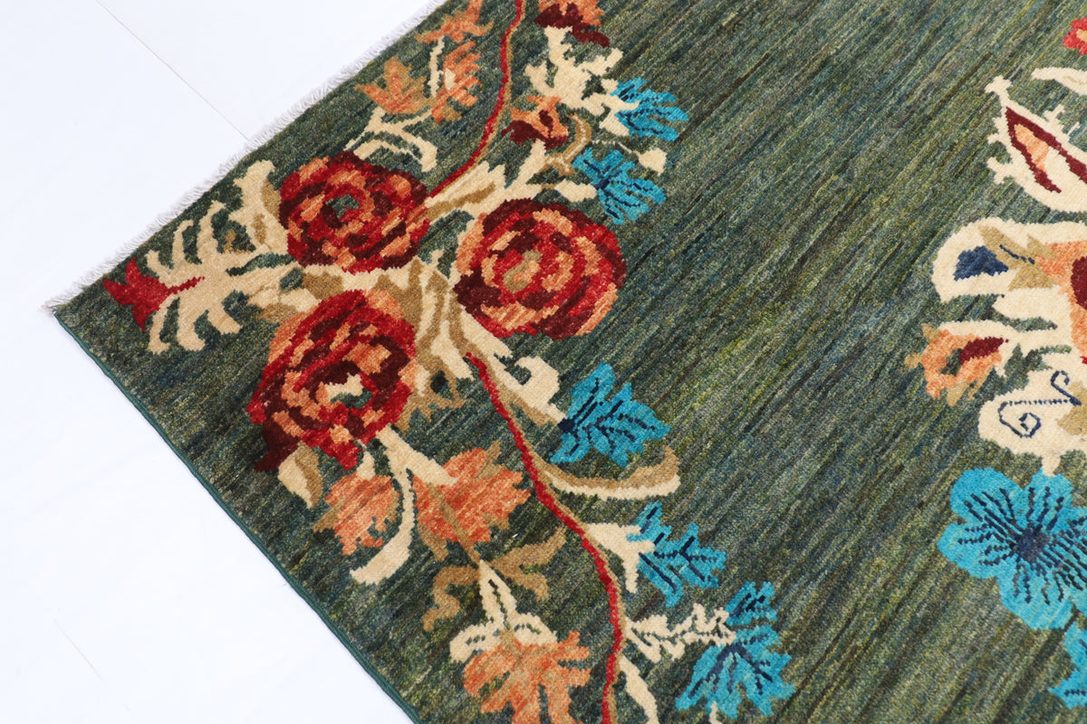 153 x 202 cm | Floral Gabbeh Afghan Veg Dye Wool carpet