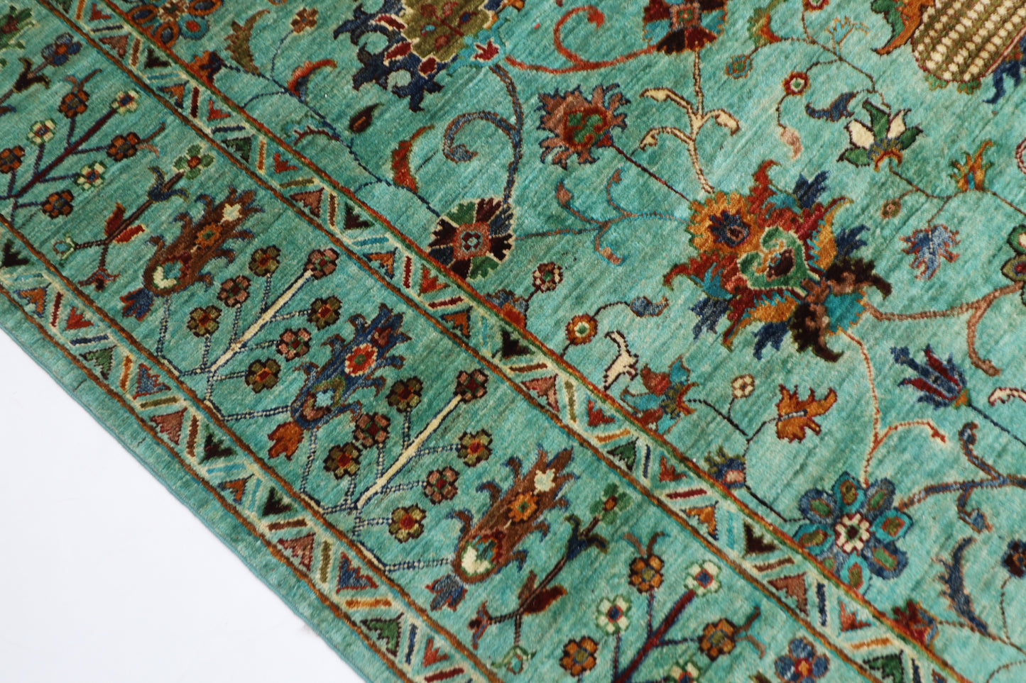 178 x 238 cm | Sultani Turquoise Afghan Hand Knotted Carpet