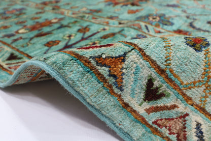 178 x 238 cm | Sultani Turquoise Afghan Hand Knotted Carpet