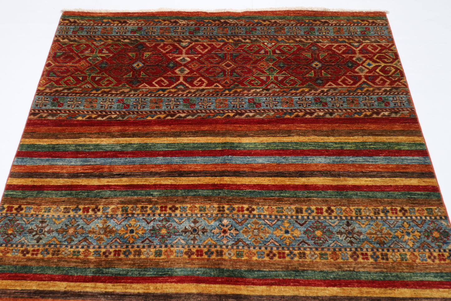 154 x 208 cm | Khorjun Afghan Hand Knotted Carpet