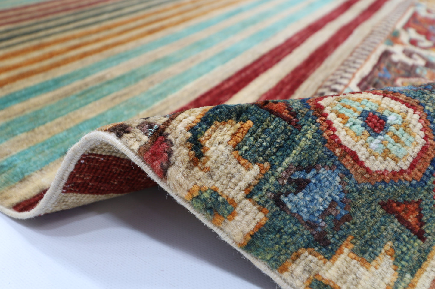 177 x 255 cm | Khorjun Beige Afghan Hand Knotted Carpet