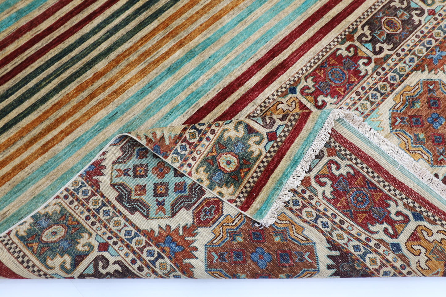 177 x 255 cm | Khorjun Beige Afghan Hand Knotted Carpet