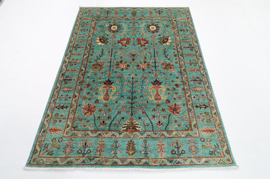 149 x 198 cm | Turquoise Afghan Veg Dye Wool carpet