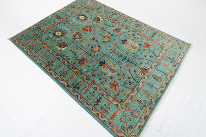 149 x 198 cm | Turquoise Afghan Veg Dye Wool carpet