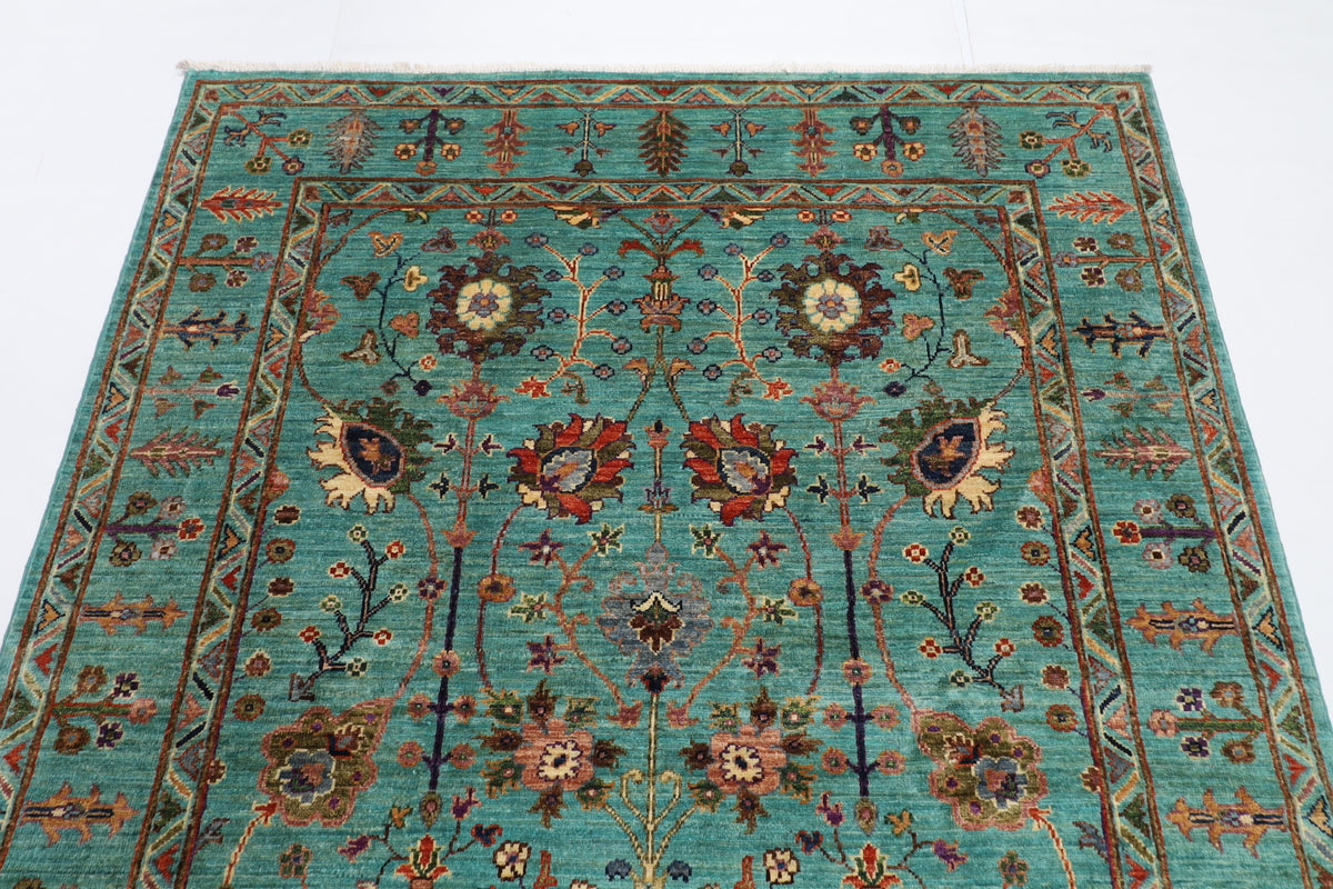 149 x 198 cm | Turquoise Afghan Veg Dye Wool carpet