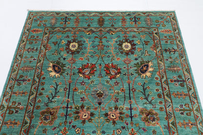 149 x 198 cm | Turquoise Afghan Veg Dye Wool carpet