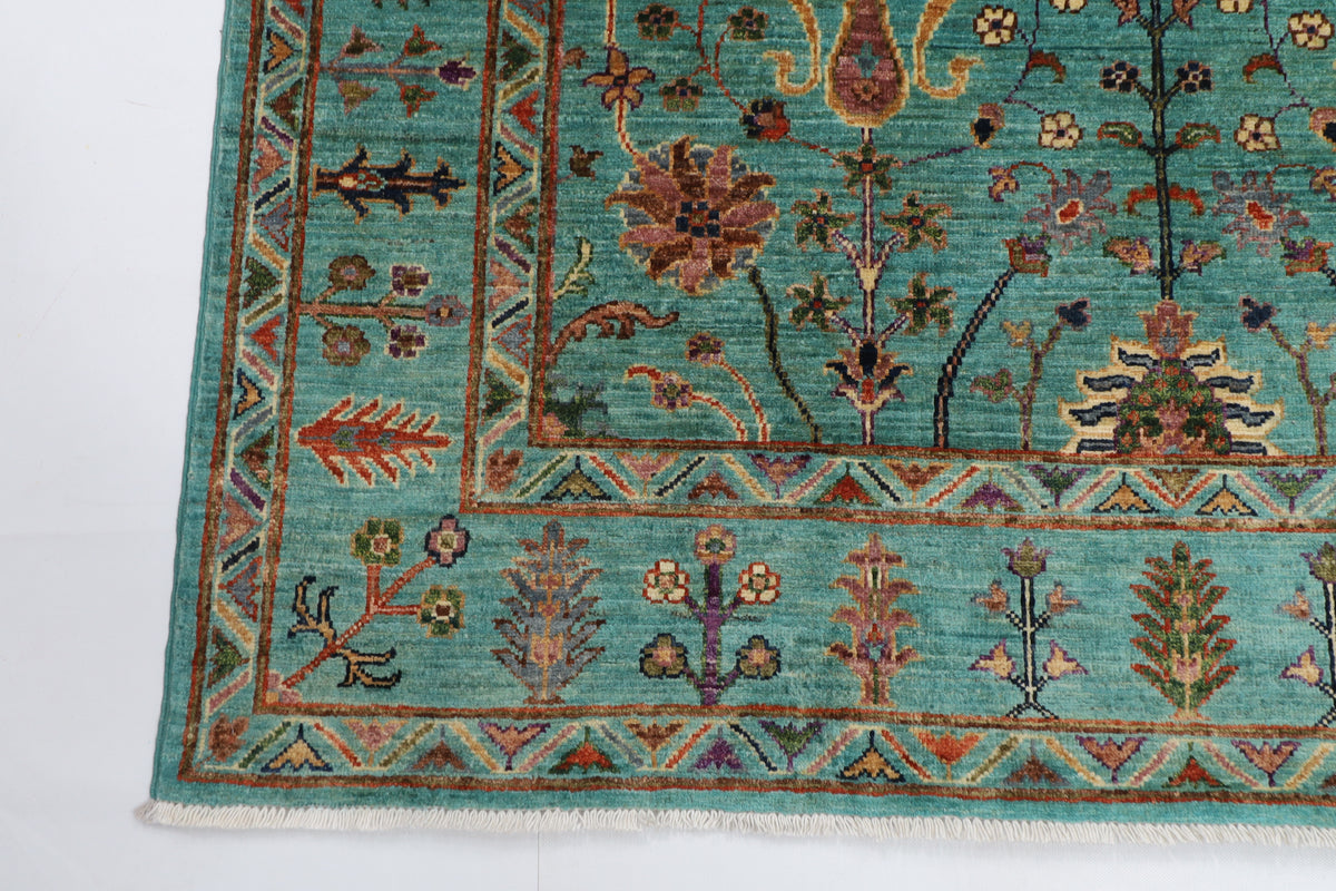 149 x 198 cm | Turquoise Afghan Veg Dye Wool carpet