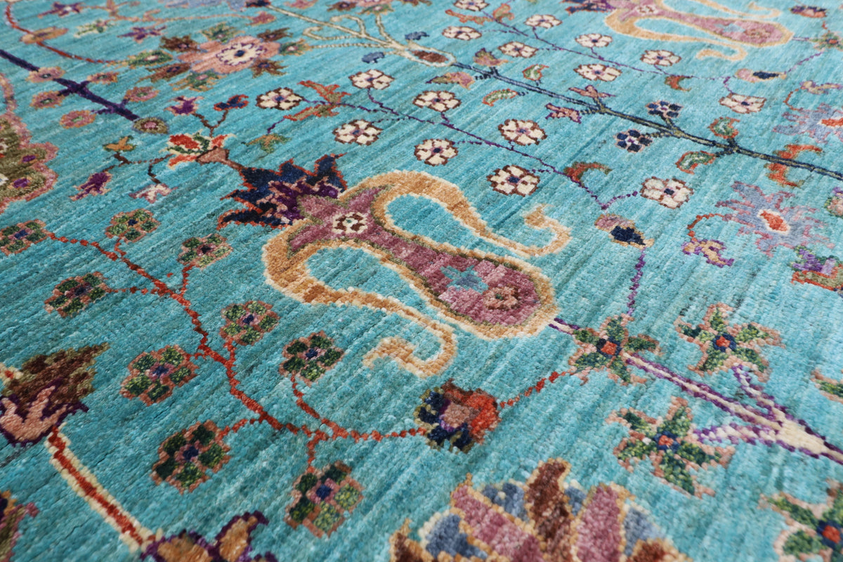 149 x 198 cm | Turquoise Afghan Veg Dye Wool carpet