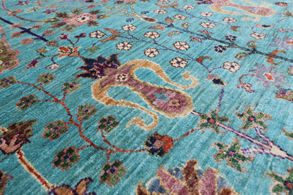 149 x 198 cm | Turquoise Afghan Veg Dye Wool carpet