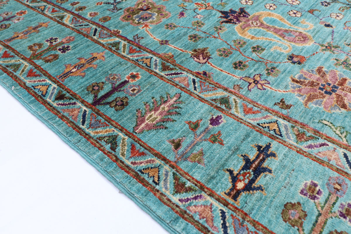 149 x 198 cm | Turquoise Afghan Veg Dye Wool carpet