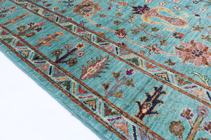 149 x 198 cm | Turquoise Afghan Veg Dye Wool carpet