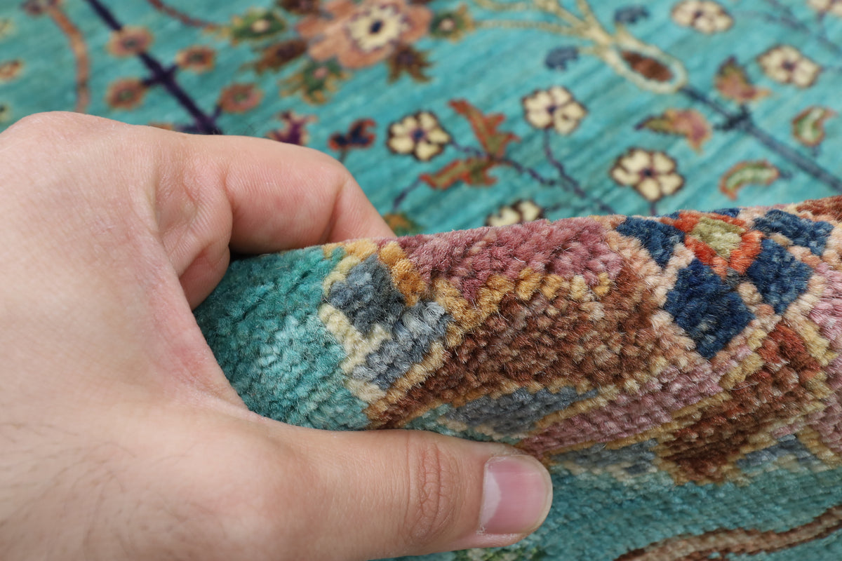 149 x 198 cm | Turquoise Afghan Veg Dye Wool carpet