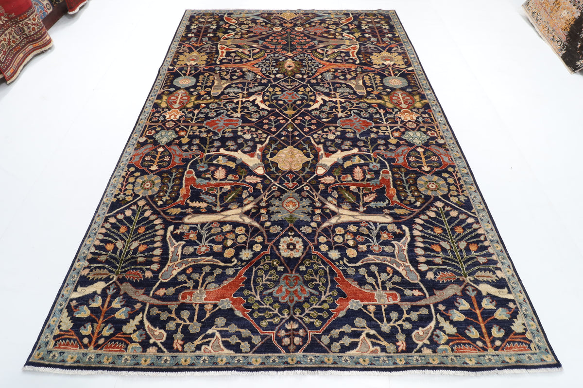200 x 296 cm | Navy Blue Afghan Veg Dye Wool carpet