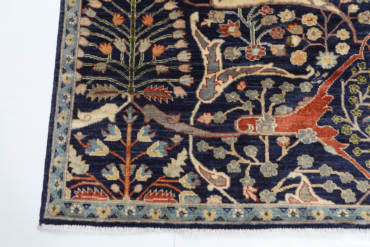 200 x 296 cm | Navy Blue Afghan Veg Dye Wool carpet