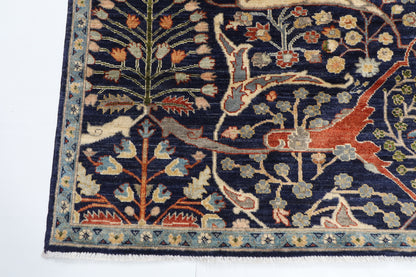200 x 296 cm | Navy Blue Afghan Veg Dye Wool carpet
