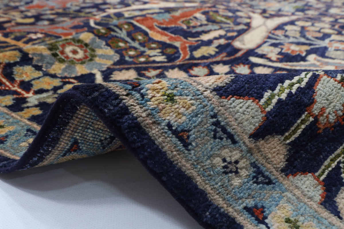 200 x 296 cm | Navy Blue Afghan Veg Dye Wool carpet