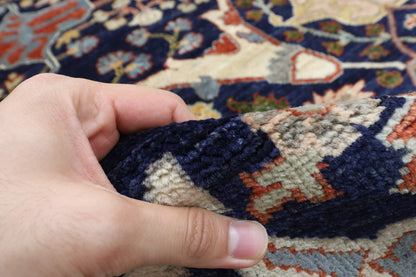 200 x 296 cm | Navy Blue Afghan Veg Dye Wool carpet