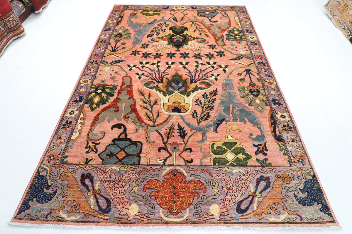 204 x 298 cm | Pink Kawros Afghan Veg Dye Wool carpet