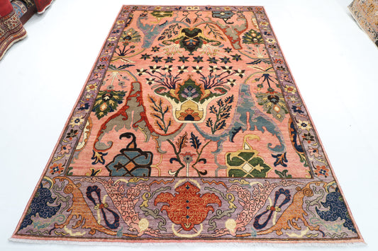 204 x 298 cm | Pink Kawros Afghan Veg Dye Wool carpet