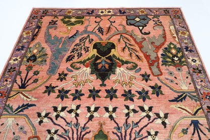 204 x 298 cm | Pink Kawros Afghan Veg Dye Wool carpet