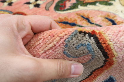 204 x 298 cm | Pink Kawros Afghan Veg Dye Wool carpet