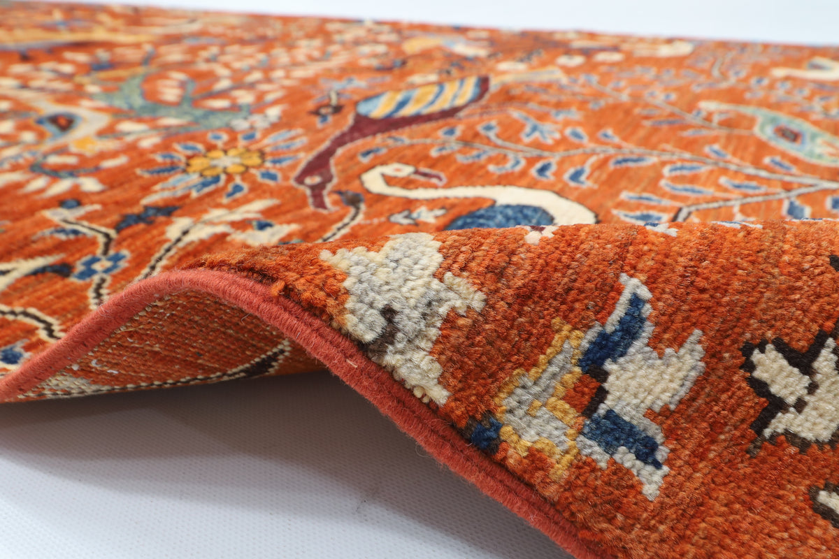 102 x 294 cm | Birds Afghan Veg Dye Wool carpet