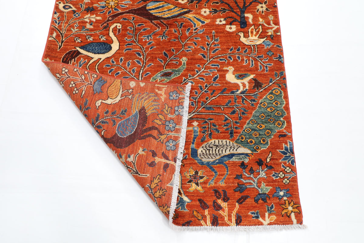 102 x 294 cm | Birds Afghan Veg Dye Wool carpet