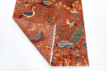 102 x 294 cm | Birds Afghan Veg Dye Wool carpet