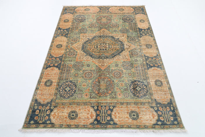 152 x 210 cm | Mamluk Afghan Veg Dye Wool carpet