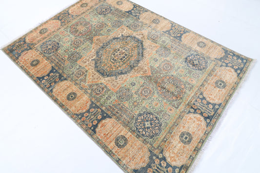 152 x 210 cm | Mamluk Afghan Veg Dye Wool carpet