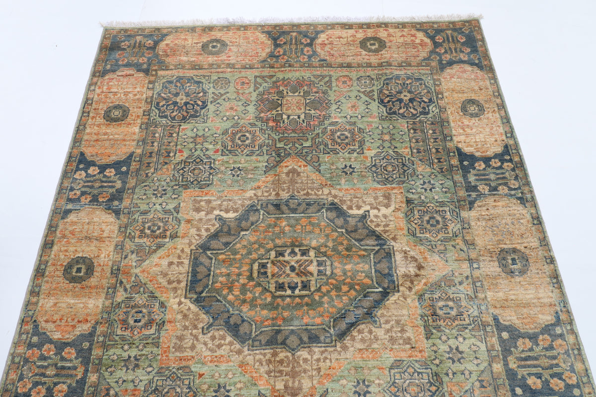 152 x 210 cm | Mamluk Afghan Veg Dye Wool carpet