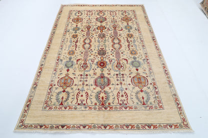 173 x 232 cm | Beige Afghan Veg Dye Wool carpet