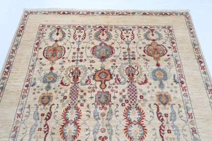 173 x 232 cm | Beige Afghan Veg Dye Wool carpet