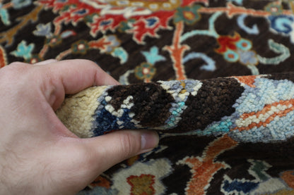 200 x 297 cm | Oriental Floral Brown Afghan Tribal Hand Knotted Wool Carpet