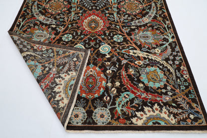200 x 297 cm | Oriental Floral Brown Afghan Tribal Hand Knotted Wool Carpet