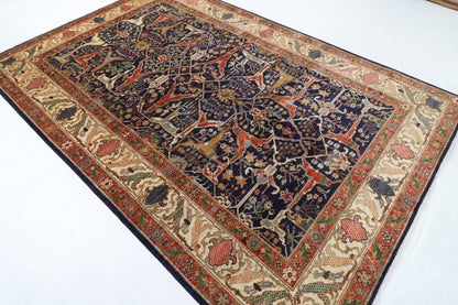 204 x 306 cm | Navy Blue Afghan Veg Dye Wool carpet