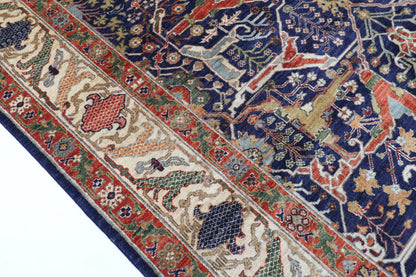 204 x 306 cm | Navy Blue Afghan Veg Dye Wool carpet