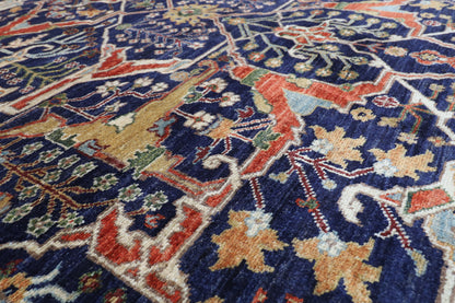 204 x 306 cm | Navy Blue Afghan Veg Dye Wool carpet