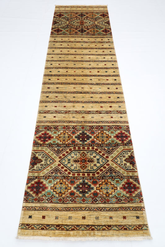 82 x 300 cm | Khorjun Beige Afghan Hand Knotted Runner