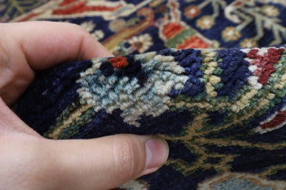 204 x 306 cm | Navy Blue Afghan Veg Dye Wool carpet