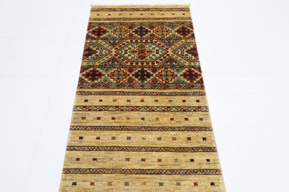 82 x 300 cm | Khorjun Beige Afghan Hand Knotted Runner
