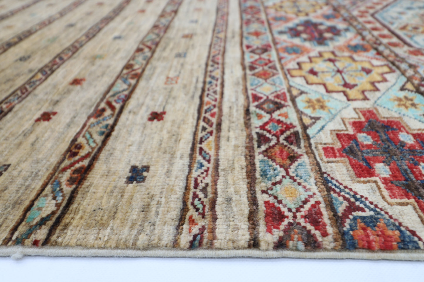 82 x 300 cm | Khorjun Beige Afghan Hand Knotted Runner