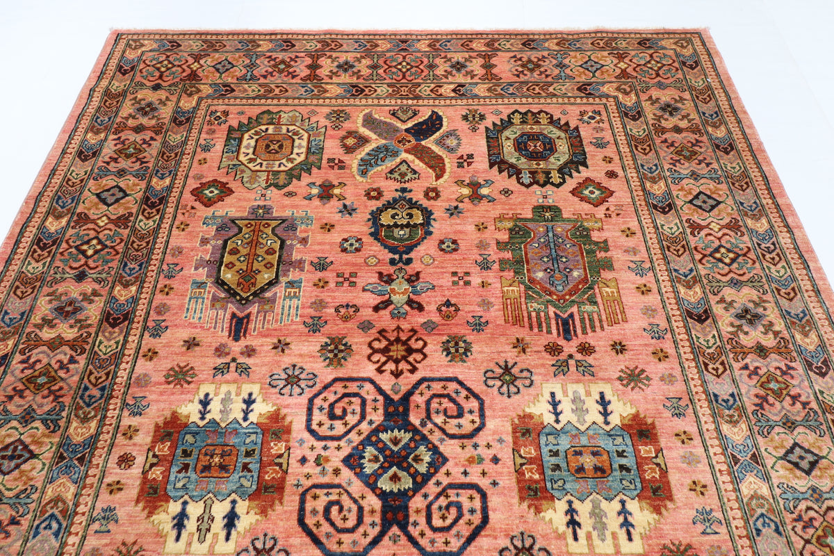 205 x 300 cm | Pink Waziri Afghan Veg Dye Wool carpet