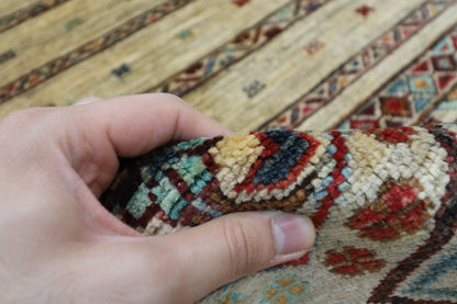 82 x 300 cm | Khorjun Beige Afghan Hand Knotted Runner