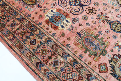 205 x 300 cm | Pink Waziri Afghan Veg Dye Wool carpet