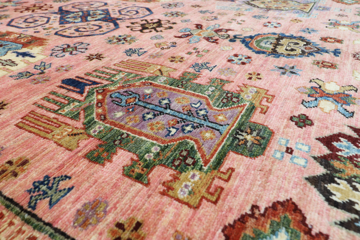 205 x 300 cm | Pink Waziri Afghan Veg Dye Wool carpet